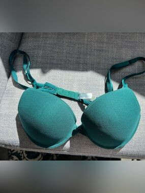 On Gossamer- Teal Padded Underwire Bra - size 34C- Women Intimates